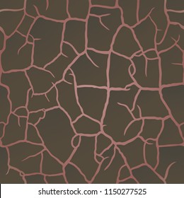 Craquelure pattern decorative plaster, cracked earth, soil surface erosion. Seamless texture. Fashionable modern Wallpaper. Vector