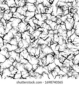 Patrón de cierre. Grietas gruesas, textura de pared pintada y raja de tierra perfectamente ilustrada vectorial. Trazado de tierra roto, patrón de superficie gruesa
