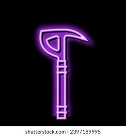 crash axe tool neon light sign vector. crash axe tool illustration