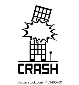 Crash Building Logo. Explosion in a building. Isolated on white background EPS8