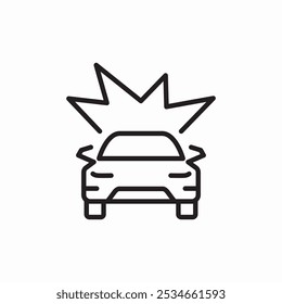 Vector de signo de icono de coche de choque