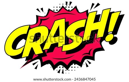 CRASH comic text colorful style