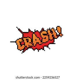 crash effect sign in pixel art style