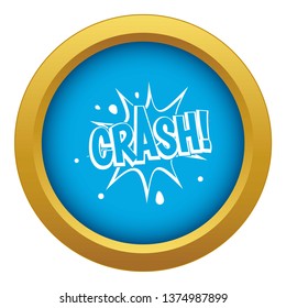 Crash explosion icon blue vector isolated on white background for any design