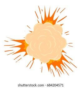 Crash explosion icon, cartoon style
