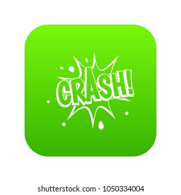 Crash explosion icon digital green for any design isolated on white vector illustration