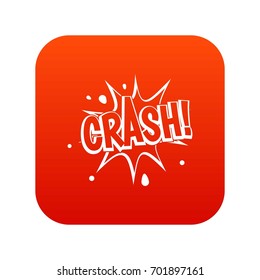 Crash explosion icon digital red for any design isolated on white vector illustration