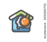 Crash Home disaster Vector icon Cartoon illustration.