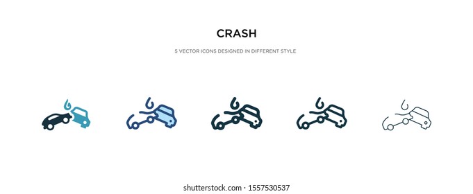 crash icon in different style vector illustration. two colored and black crash vector icons designed in filled, outline, line and stroke style can be used for web, mobile, ui