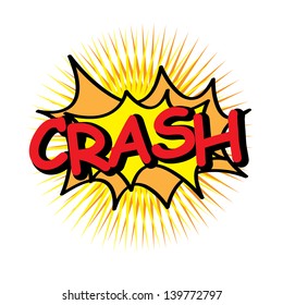 crash icon over yellow background vector illustration