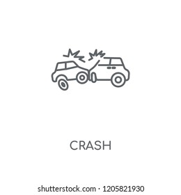 Crash linear icon. Crash concept stroke symbol design. Thin graphic elements vector illustration, outline pattern on a white background, eps 10.