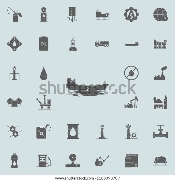 crash of an oil tanker icon. Oil icons universal\
set for web and mobile