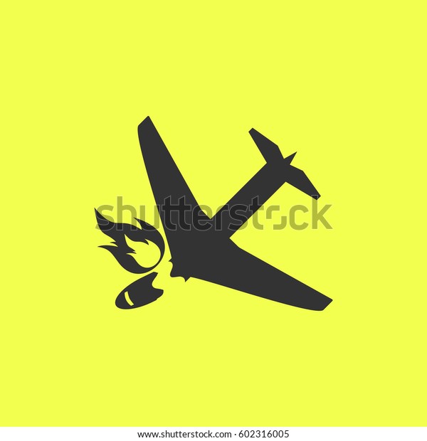 Crash plane icon flat.\
