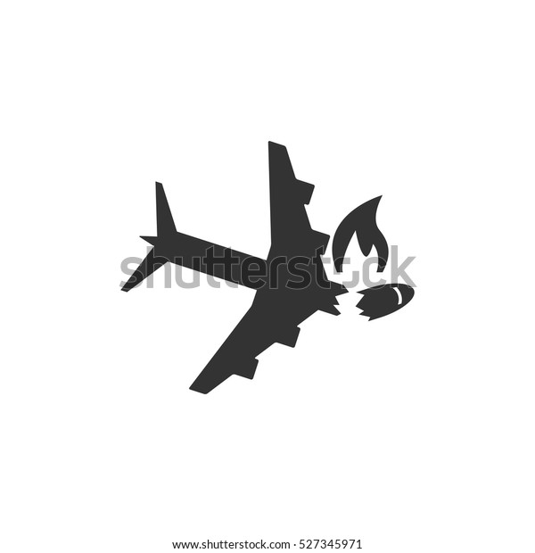 Crash plane icon flat. Illustration isolated\
vector sign symbol