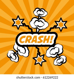 crash pop art comic bubble speech