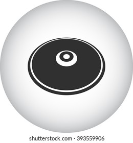 Crash ride cymbal simple icon on round background