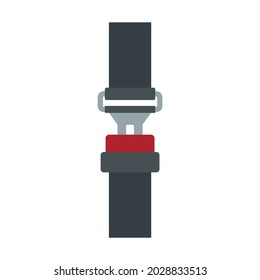 Crash seatbelt icon. Flat illustration of crash seatbelt vector icon isolated on white background