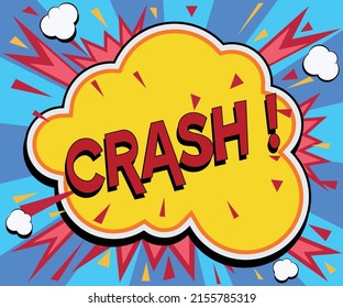 Crash, speech bubble, Banner, poster and sticker concept,