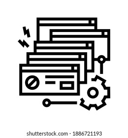 crash system line icon vector. crash system sign. isolated contour symbol black illustration