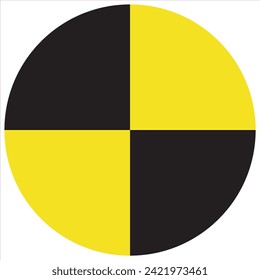 Crash Test Black Yellow Circle Icon, 7891