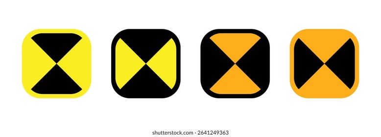 Crash Test Black Yellow Circle Icon