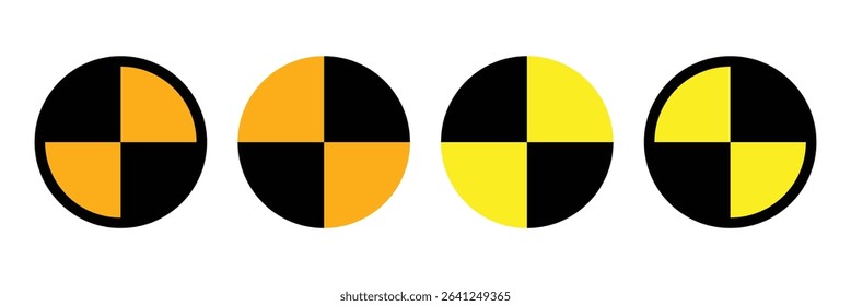 Crash Test Black Yellow Circle Icon