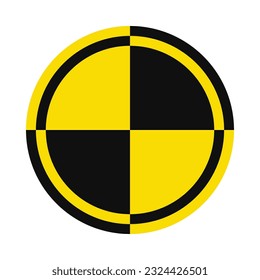 Crash test double stroke circle icon. A quartered circular safety symbol. Isolated on a white background.