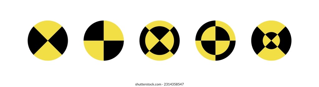 Crash test sign on white background