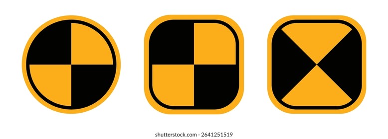 Crash test sign on white background