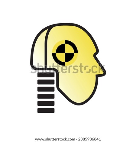 Crash test sign on white background