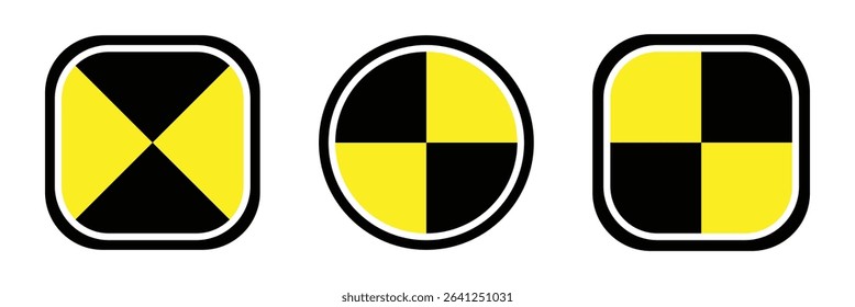 Crash test vector icon set. Crash test symbol.