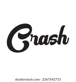 crash text on white background.