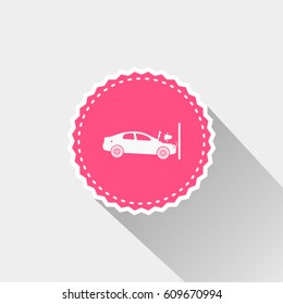 crashed car icon with long shadow