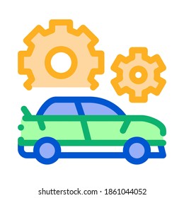 Vector de iconos de auto dañado. Esquema de la señal de coche dañada. Ilustración de símbolo de contorno aislado