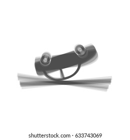 Crashed Car sign. Vector. Gray icon shaked at white background.