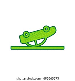 Crashed Car sign. Vector. Lemon scribble icon on white background. Isolated