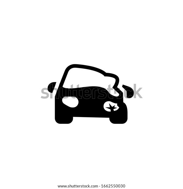 crashed car\
vector icon design on white background\
