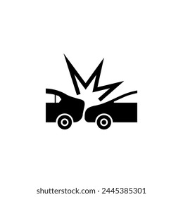 Icono de Vector plano de Coches Estrellados. Símbolo sólido simple aislado sobre fondo blanco
