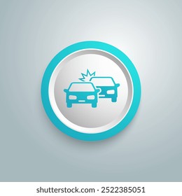 Crashed Cars vector icon blue button