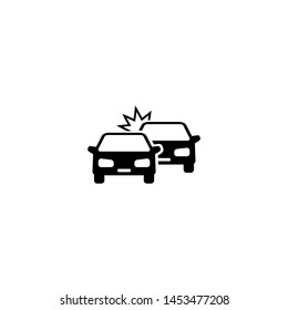 Crashed Cars vector icon on white