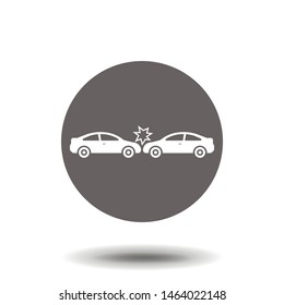 Crashed Cars vector icon. Trendy car crush logo concept. Simple vector illustration for graphic and web design. EPS 10