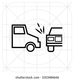 Crashed Cars vector. White background. Icon guideline. 