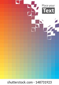Crashed colored squares. Vector geometrical background. Abstract mosaic background. Layered file
