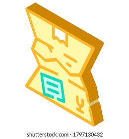 Crashed Damage Box Isometric Icon Vector. Crashed Damage Box Sign. Isolated Symbol Illustration