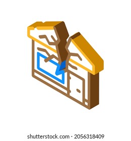 crashed house isometric icon vector. crashed house sign. isolated symbol illustration