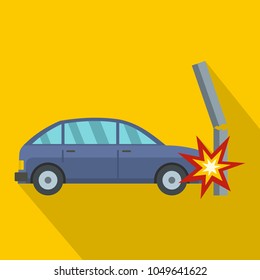 Crashed pillar icon. Flat illustration of crashed pillar vector icon for web