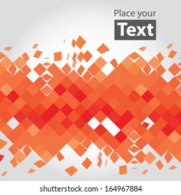Crashed red squares. Vector geometrical background. Abstract mosaic background. Layered file