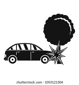 Crashed tree icon. Simple illustration of crashed tree vector icon for web