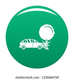 Crashed tree icon. Simple illustration of crashed tree vector icon for any design green