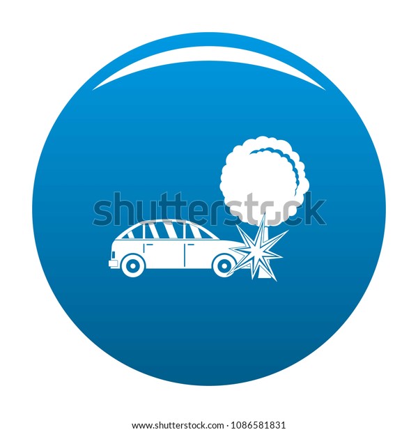 Crashed tree icon. Simple illustration of\
crashed tree vector icon for any design\
blue